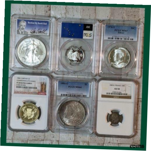  アンティークコイン コイン 金貨 銀貨  antique. Modern coin silver coin 6 pieces set NGC.PCGS appraisal product