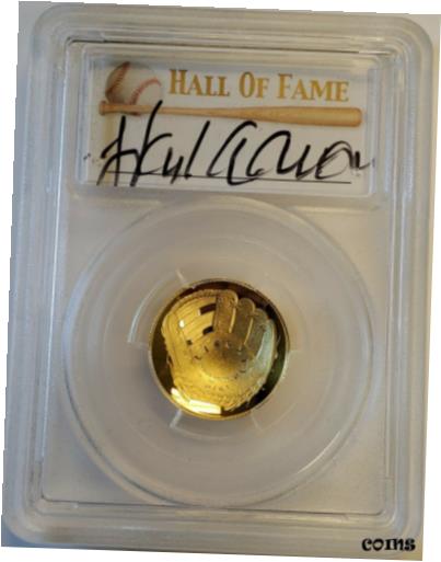 【極美品/品質保証書付】 アンティークコイン コイン 金貨 銀貨 送料無料 2014-W Baseball Hall of Fame 5 Proof Gold Coin Hank Aaron Signed PCGS PR70 FS