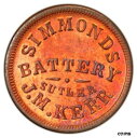 【極美品/品質保証書付】 アンティークコイン 硬貨 Kentucky Sutler KY-1-50Ca R-8 PCGS MS-64 RB - Simmonds Battery - Plate Token [送料無料] #oot-wr-8392-637