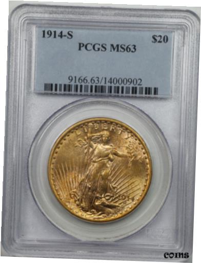 ڶ/ʼݾڽա ƥ  1914-S $20 Saint-Gaudens Gold Double Eagle MS63 PCGS 14000902 [̵] #got-wr-8392-942