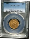 1863 $3 インディアン プリンセス ゴールド (V デー セール) PCGS/AU53 レア南北戦争コイン1863 $3 INDIAN PRINCESS ...