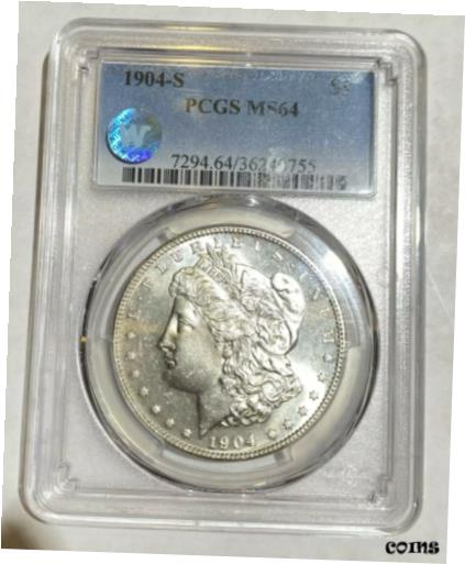 【極美品/品質保証書付】 アンティークコイン 硬貨 Morgan Dollar 1904 S PCGS MS-64 SIGHT WHITE [送料無料] #oot-wr-8433-37