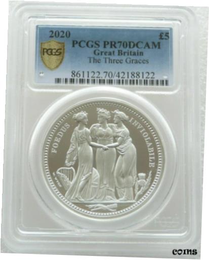 【極美品/品質保証書付】 アンティークコイン 銀貨 2020 Royal Mint Three Graces ?5 Five Pound Silver Proof 2oz Coin PCGS PR70 DCAM [送料無料] #sct-wr-8434-2331