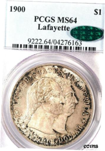 【極美品/品質保証書付】 アンティークコイン 銀貨 1900 $1 Lafayette MS64 PCGS/CAC-ONLY 448 IN HIGHER GRADE-SILVER COMMEMORATIVE [送料無料] #sot-wr-8434-3716