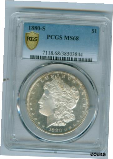【極美品/品質保証書付】 アンティークコイン 硬貨 1880-S PCGS MS-68 MORGAN DOLLAR--BEAUTIFUL BRIGHT WHITE CAMEO LIKE COIN [送料無料] #oct-wr-8434-99
