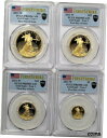 2021年 Wプルーフ ゴールドイーグル 4枚セット タイプ1 PCGS PR69 DCAM 発行初日2021 W Proof Gold Eagle 4 Pie...