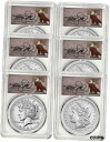 【極美品/品質保証書付】 アンティークコイン 銀貨 2021 Silver Eagle $1 6 Morgan and Peace 100th Anniversary coin set [送料無料] #scf-wr-8474-4191