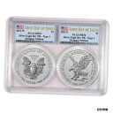2021 ASE 1 オンス リバース プルーフ 2pc シルバー セット デザイナー PCGS PR70 プレセール FDI2021 ASE 1oz Reve...