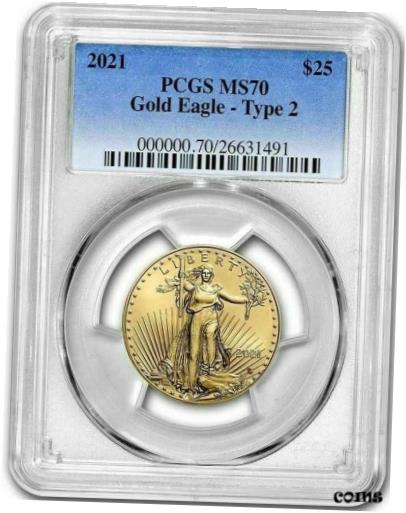 yɔi/iۏ؏tz AeB[NRC RC   [] 2021 TYPE 2 1/2 ounce Gold American Eagle PCGS MS70 FREE SHIPPING