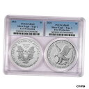 yɔi/iۏ؏tz AeB[NRC RC   [] 2021 $1 T1 and T2 Silver Eagle Set PCGS MS69 First and Last Production Blue Labe