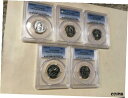2020 W MS65 PCGS クォーター (5 コイン) V75 セット サモア堰 塩川沼地 背の高い草2020 W MS65 PCGS Quarter (5 Coins) V75 Set Samoa Weir Salt River Swamp Tall Grass