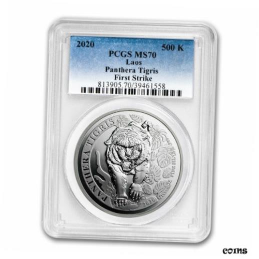  アンティークコイン コイン 金貨 銀貨  2020 Laos 1 oz Silver Tiger: Panthera Tigris MS-70 PCGS (FS) - SKU#202269