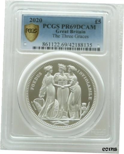  アンティークコイン 銀貨 2020 Royal Mint Three Graces ?5 Five Pound Silver Proof 2oz Coin PCGS PR69 DCAM  #sct-wr-8475-4469
