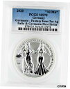 2020 ゲルマニア ミント 10マーク 2オンス シルバー アレゴリーズ - イタリア & ゲルマニア PCGS MS702020 Germania Mint 10 Marks 2oz Silver Allegories - Italy & Germania PCGS MS70