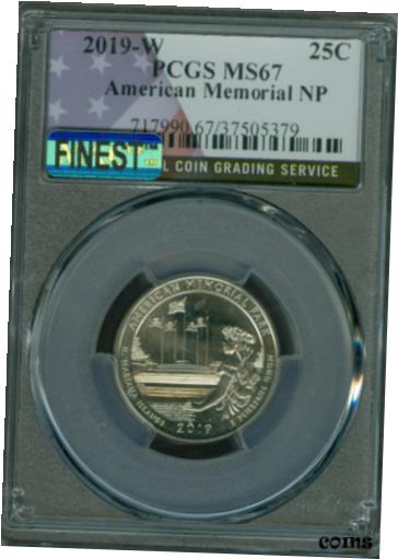 ڶ/ʼݾڽա ƥ    [̵] 2019-W AMERICAN MEMORIAL FLAG QUARTER PCGS MS-67 PQ MAC FINEST &SPOTLESS RARE .