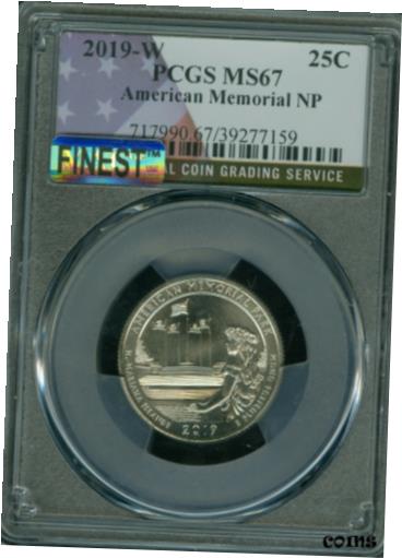 ڶ/ʼݾڽա ƥ    [̵] 2019-W AMERICAN MEMORIAL FLAG QUARTER PCGS MS67 PQ MAC FINEST &SPOTLESS *