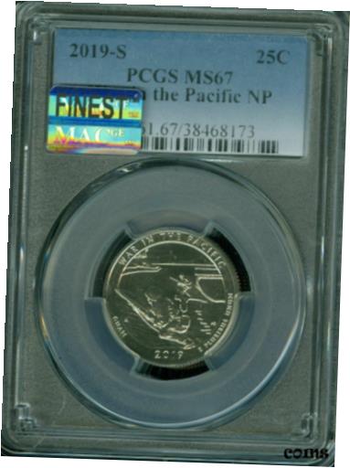 yɔi/iۏ؏tz AeB[NRC RC   [] 2019-S WAR IN PACIFIC QUARTER PCGS MS 67 PQ MAC FINEST GRADE MAC SPOTLESS *