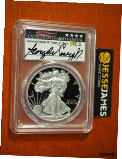 【極美品/品質保証書付】 アンティークコイン コイン 金貨 銀貨 送料無料 2016 W PROOF SILVER EAGLE PCGS PR70 GENERAL GEORGE CASEY FROM 2019 WP MINT HOARD