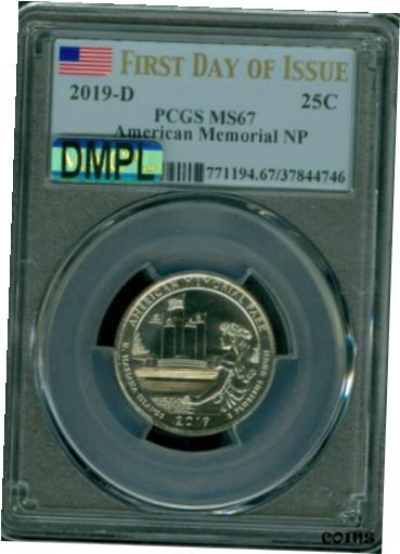 yɔi/iۏ؏tz AeB[NRC RC   [] 2019-D AMERICAN MEMORIAL FLAG PCGS MS-67 DMPL PQ 2ND FINEST GRADE MAC SPOTLESS*