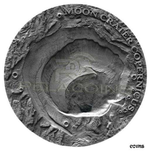  アンティークコイン コイン 金貨 銀貨  Niue Island 2019 1$ Moon Crater Copernicus NWA 8609 Meteorite 1oz Silver Coin