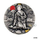 ゲイシャ、メイクアップマスクの秘密 2 $ Silver Coin Niue 2019- ショーの原題Geisha the secret behind the Makeup Mask 2 $ Silver Coin Niue 2019- show original title