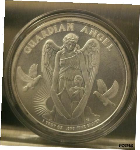 【極美品/品質保証書付】 アンティークコイン コイン 金貨 銀貨 [送料無料] 1 oz .999 silver Guardian Angel NIUE 1 dollar silver coin beautiful woman 2017