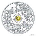 【極美品/品質保証書付】 アンティークコイン コイン 金貨 銀貨 送料無料 RARE SPRING NIUE 5 2017 Silver 2oz PROOF 3D relief Four seasons Butterfly Bird