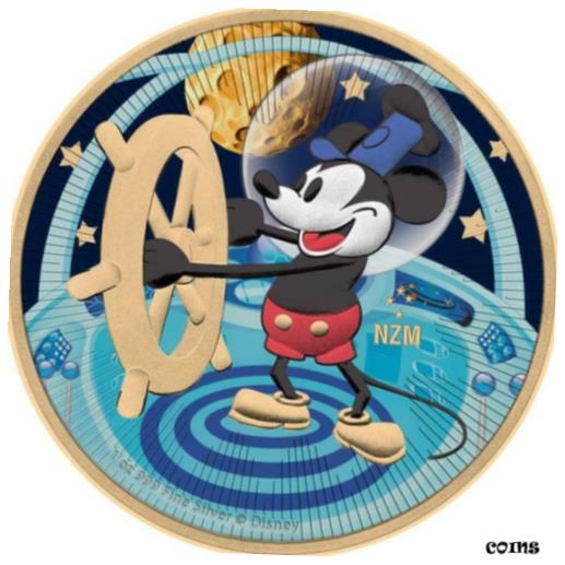 ڶ/ʼݾڽա ƥ    [̵] Niue 2017 $2 Steamboat Willie-flying to the Moon 1 Oz Silver Coin 500 St.- show original title