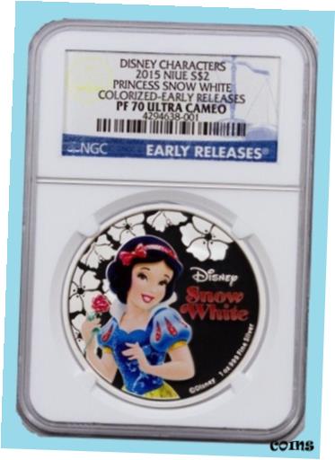 ڶ/ʼݾڽա ƥ    [̵] 2015 Niue 1 Oz Colorized Disney Princess SNOW WHITE NGC PF70 UC ER POP 174