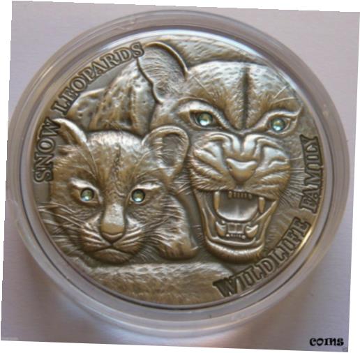 【極美品/品質保証書付】 アンティークコイン コイン 金貨 銀貨 [送料無料] 2015 Niue Snow Leopards ANTIQUE Finish 1 oz. of .999 silver coin Very Rare