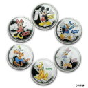 【極美品/品質保証書付】 アンティークコイン コイン 金貨 銀貨 [送料無料] DISNEY NIUE 6 COIN SILVER MICKEY & FRIENDS SET .999 SILVER 2014 NEW MINT VAULTED