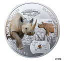 ニウエ $1 2014 シルバー PF'絶滅危惧種 - クロサイ、スワロフスキー エレメント付きNIUE $1 2014 Silver PF'Endangered Species -Black Rhinoceros w/Swarovski elements