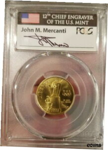 1996-W $5 Mercanti オリンピック聖火台ゴールド記念コイン PCGS MS70 (ポップ 1)1996-W $5 Mercanti Olympic Cauldron Gold Commemorative Coin PCGS MS70 (Pop 1)