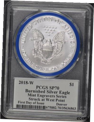  アンティークコイン コイン 金貨 銀貨  2018-W $1 Silver Eagle PCGS SP70 Mercanti Engraver FDI Denver Pop 50