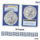 セール価格 - 10 ロット - 2021 1 オンス シルバー イーグル タイプ 2 PCGS MS 70 FS ブルー フレームSale Price - 1...