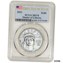 2021 アメリカン プラチナ イーグル 1 オンス $100 - PCGS MS70 初日発行旗ラベル2021 American Platinum Eagle 1 oz $100 - PCGS MS70 First Issue Flag Label(3)