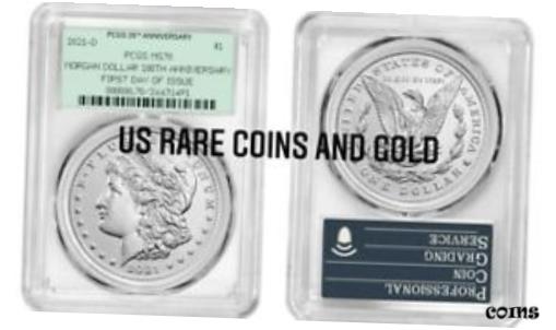【極美品/品質保証書付】 アンティークコイン コイン 金貨 銀貨 [送料無料] Morgan 2021 Silver Dollar D Mint Mark PCGS MS70 First Day Issues Green 35th ANN