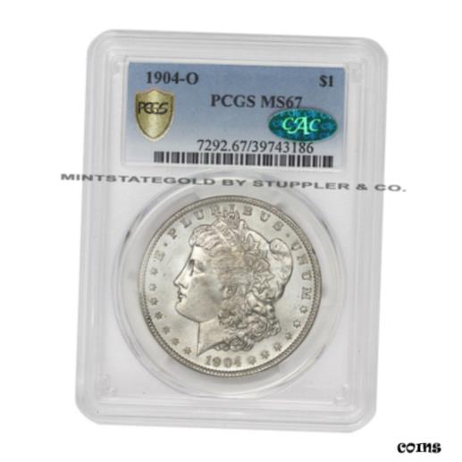 【極美品/品質保証書付】 アンティークコイン 銀貨 1904-O Silver $1 Morgan PCGS MS67 CAC certified New Orleans white Dollar coin [送料無料] #sct-wr-8721-158