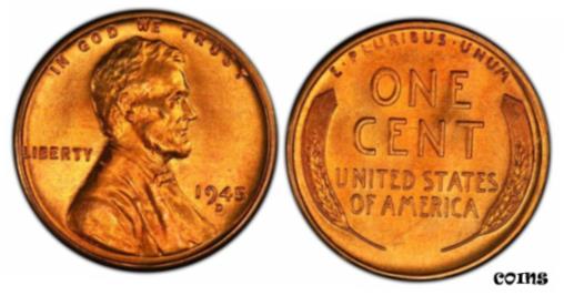 1945-D 1C RD 󥫡 1  PCGS MS67+RD 392020641945-D 1C RD Lincoln W...