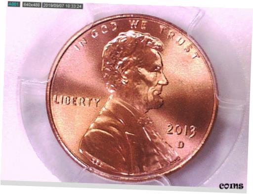 2013 D 󥫡   PCGS MS 67 RD 334408192013 D Lincoln Shield St. ...