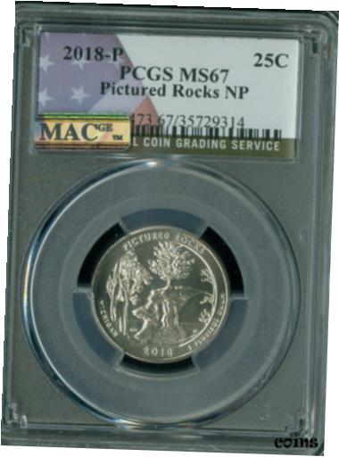  アンティークコイン コイン 金貨 銀貨  2018-P PICTURED ROCK QUARTER PCGS MAC MS67 PQ 2ND FINEST GRADE SPOTLESS