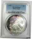 2002 PCGS MS67 Purple Rainbow Toned Silver Eagle $1 US Coin Item #29900B※関税は当ショップ負担（お客様負担無し）※全国送料無料・海外輸送無料※商品の状態は画像をご確認下さい（極美品・目立った汚れ無し）※輸入品の為英語表記となります※その他ご不明点はお気軽にお問合せ下さい！Seller Notes: “Please use images for grade and condition.”Modified Item: NoCountry/Region of Manufacture: United StatesCertification Number: 36334048Fineness: 0.999Coin: American EagleCertification: PCGSPrecious Metal Content per Unit: 1 ozStrike Type: BusinessGrade: MS 67Year: 2002Brand/Mint: U.S. MintComposition: SilverTotal Precious Metal Content: 1 ozBrand: The Washington Mint[ご購入前に必ずお読み下さい]親切丁寧に、商品到着までサポート対応させていただきます。■パソコンの画像・画質により色や素材感が、実際の商品と多少異なる場合がございますので予めご了承くださいませ。■お客様のご都合（程度の解釈相違を含む）による商品のご購入後のキャンセル返品は、原則としてお受け致しておりません。未払いのまま2日以上連絡が取れない場合はキャンセルさせて頂きます。その場合、事務局側が自動的に「非常に悪い」の評価を付けてしまいますのでご注意ください。※お支払い頂いた場合は連絡は不要です。※他ショップでも販売しておりますので、稀に在庫がない場合がございます。■不具合での返品は箱などすべてが到着時の状態になるものに限らせていただきます。※当店では不良品はすべて現物確認と不具合の確認を行い対応をさせて頂いております。■お客様のご都合によるご注文確定後の商品のキャンセルにつきましては承っておりません。また、ご入金確認後、またはご決済完了確認後のキャンセルにつきましては、ご注文総額の30％のキャンセル料をご請求させていただきます。■領収書二重発行やトラブル防止のため、領収書発行は行っておりません。事務局側が発行している「支払い明細」が正式な支払い証明となります。支払い明細画面を印刷したものが領収書の代わりになることを各税務署に確認済みです。■年末年始・連休の発送は、業者も休みになる関係でいつもより遅れます。■輸送時の破損の場合は配送業者への報告を行って下さい。報告なしでの対応はできません。■日祝日は定休日とさせていただいております。連絡・発送が出来ませんのであらかじめご了承お願いいたします。■内容は必ずお読みになってからお買い求め下さいますようお願い致します。※在庫状況は常に更新をしておりますが、当社は複数店舗で在庫を共有しているため、ご注文を頂きましても稀に欠品している場合がございます。その際は誠に申し訳ございませんが、その旨をメールまたはお電話にてご連絡させていただきます。ご理解いただけますようお願い申し上げます。親切・丁寧にお取引させていただきますのでよろしくお願いします。 品質保証について 当店の商品の、品質保証についてご紹介いたします。 ▽品質保証書 お買い上げいただく全ての商品に「WORLD RESOURCE品質保証書」をおつけいたします。 これは、WORLD RESOURCEが販売した商品であることを保証するものです。大切に保管してください。 ▽標準保証に関して 当店でご購入頂きました商品は7日以内の標準保証サービスが付属致します。 ※ご購入日につきましては、製品の品質保証書に記載の日付にて確認させていただきます。 ※保証は通常利用時のみの対応となります。 ※ご購入日の確認を致しかねる場合は有償となります。品質保証書は大切に保管して下さい。POINT01　品揃え一番店を目指して 「期待に答えるお店づくりと、時代に合わせたサービスをご提供致します。」 POINT02　多種多様な商品レパートリー 「幅広く、世界の商品をご用意しております。」 POINT03　きっと見つかる！新しい発見 「テレビや雑誌で紹介されたアイテムもいちはやく。」 モットー：丁寧な接客対応 その道数十年のスタッフだからこそできる、“豊富な知識”に基づく商品のご提案。 お探しの商品はお気軽にスタッフにお尋ねください。 「以前は、商品ページあったけど、、、見つからない。」 「初めてアンティークコインの購入をしますが大丈夫ですか？」 「この年代の商品を探していますが、おすすめはありますか？」 「友人にアンティークコインを送りたいけど、おすすめありますか？」 等など、困ったときの質問にも、しっかり対応・お調べ致します。 取寄せ、取り置き等もできますので、商品一覧で見つからなかった商品でも、 スタッフまでお気軽にご相談下さい。 【お問い合わせはお気軽にどうぞ】 suport@world-resource.net