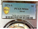 退役軍人の日セール-25% オフ-米国-1971-S ゴールド シールド PCGS MS66 IKE 1$--KM#203Veterans Day Sale -...