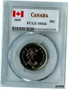 2009 カナダ PCGS MS66 紋章 50 セント 50C!美しさ!2009 Canada PCGS MS66 Coat of Arms 50 cents...