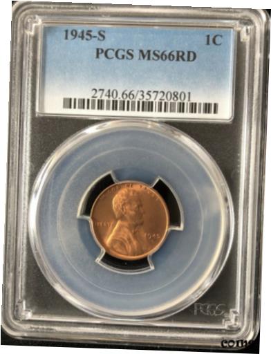 1945-S 1C RD 󥫡 1  PCGS MS66RD 357208011945-S 1C RD Lincoln Wh...