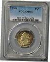 yɔi/iۏ؏tz AeB[NRC RC   [] 1964 WASHINGTON QUARTER PCGS MS66 - TONED 49678