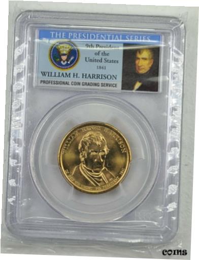 【極美品/品質保証書付】 アンティークコイン コイン 金貨 銀貨 [送料無料] 2009 P William Henry Harrison Presidential Dollar PCGS MS66 Position B First Day