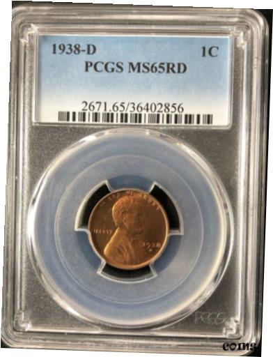 1938-D 1C RD 󥫡 1  PCGS MS65RD 364028561938-D 1C RD Lincoln Wh...