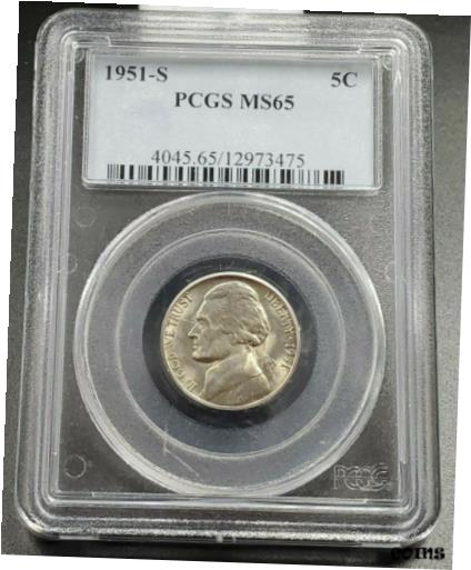 ڶ/ʼݾڽա ƥ    [̵] 1951 S Jefferson Nickel Coin PCGS MS65 Robinsons Combined Shipping Discounts