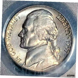 【極美品/品質保証書付】 アンティークコイン コイン 金貨 銀貨 [送料無料] 1957-D Jefferson Nickel PCGS MS65+ population 2!